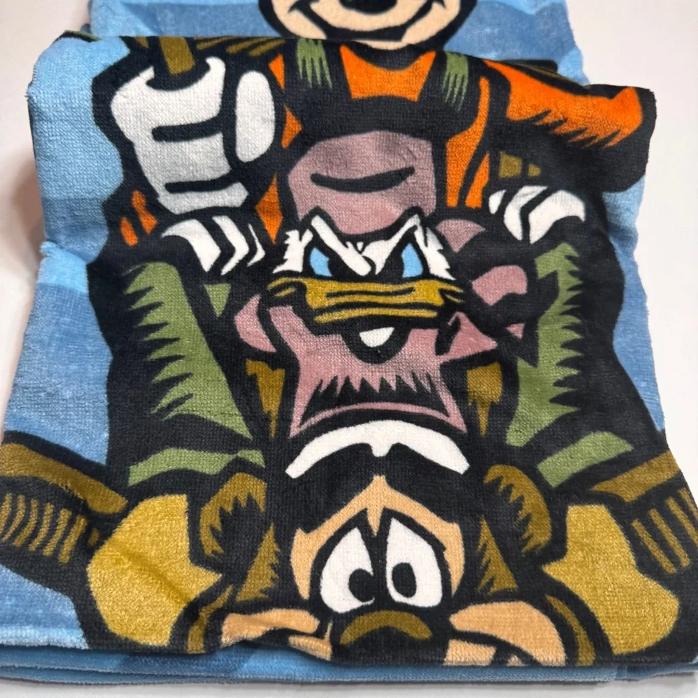 Disney Beach Towel Wilderness Lodge Resort Totem Pole with Blue background